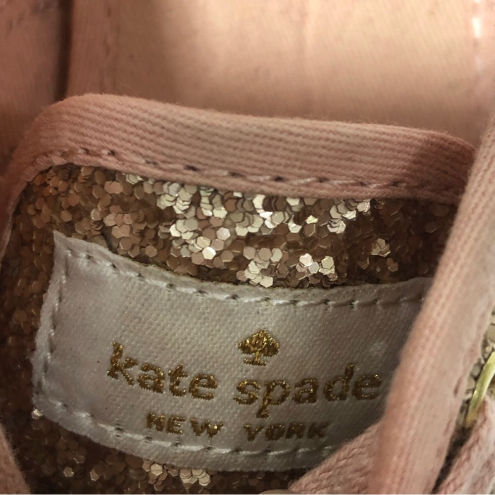 Kate Spade Keds glitter pink and gold lace up sneakers. Size 8. - Picture 6 of 8